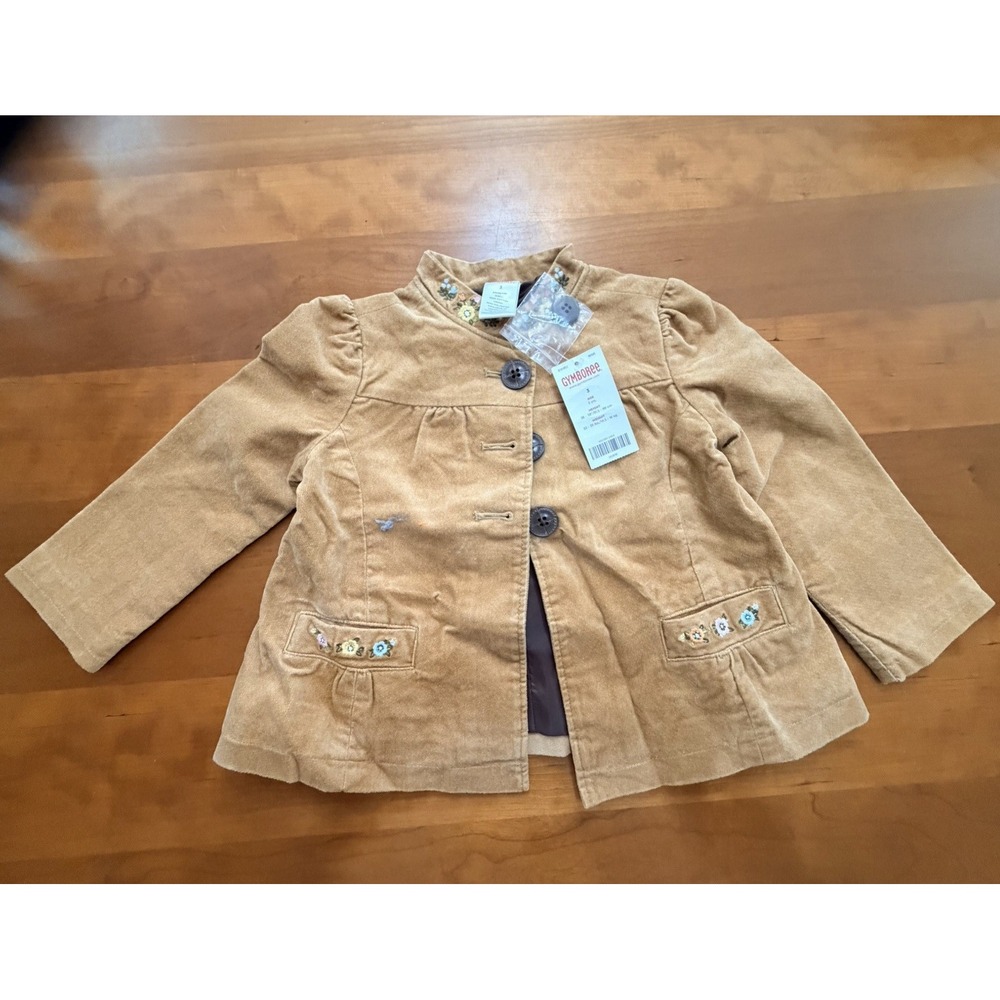 Gymboree Girls Brown Corduroy Lined Button Front Mid-Length Coat 3T NWT